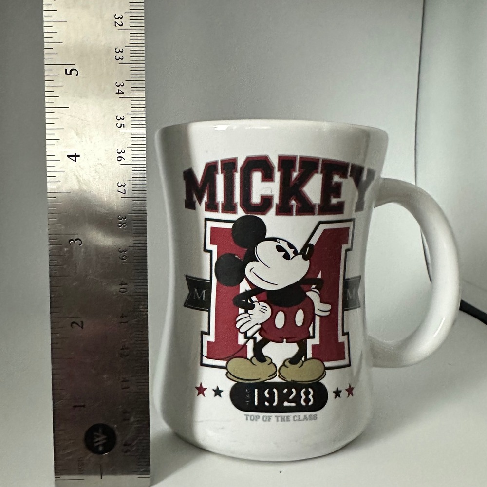 Disney Store Mickey Mouse 1928 Top of the Class Ceramic Coffee Mug White Maroon - Picture 7 of 7